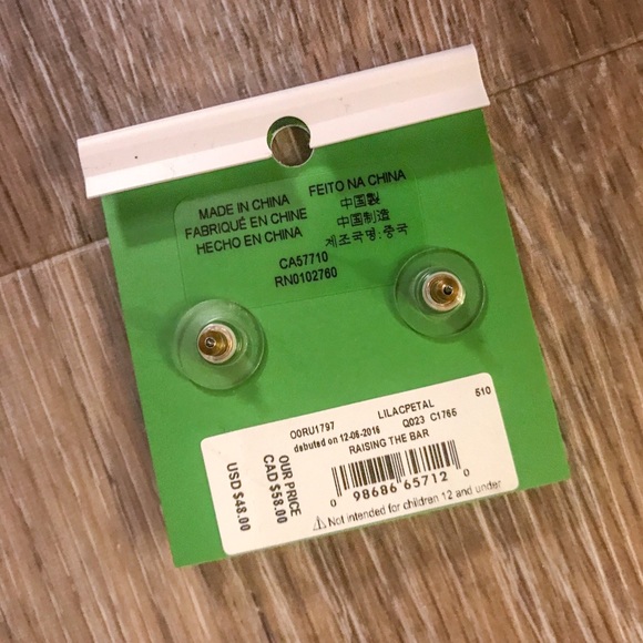 Kate Spade Raising the Bar Stud Earrings in Lilac - Picture 3 of 3